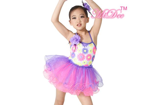 MiDee Dance Costume Ballet Tutu Dress Camisole Sequins Tiered Tulle Skirt
