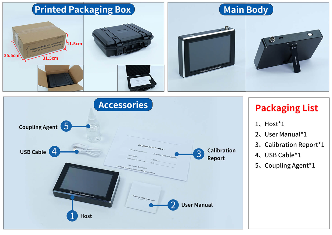86216 Multilayer Ultrasonic Coating Thickness Gauge with Micron-Level Accuracy and High-Definition IPS Color Display