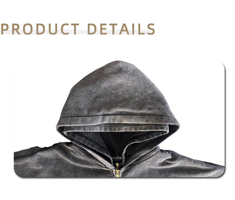 A530 Chiying Vintage Acid Wash Double Layer Zip Up Hoodie Men Oversized Cursive Back Print Streetwear Jacket