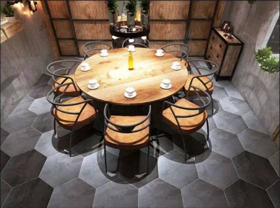 520*600MM Hexagon Bathroom Wall Tiles Mix Color Anti - Fouling And Easy Cleaning