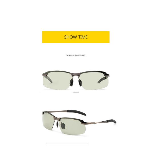 Polarized Photochromic Mens Luxury Sunglasses BSCI Color Changing Lens