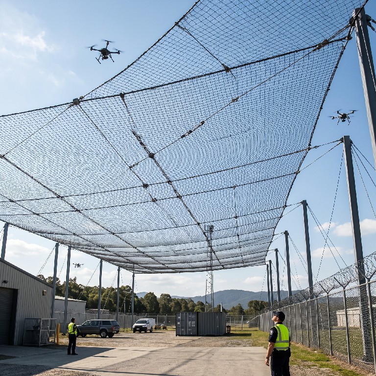 Overhead Netting System | Custom Nylon Mesh to Keep Drones Out