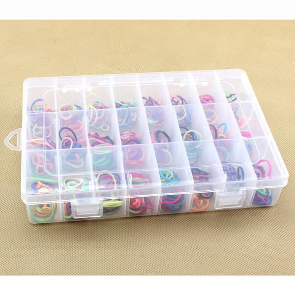 24 Grid Transparent Plastic Organizer Box Removable Dividers Storage