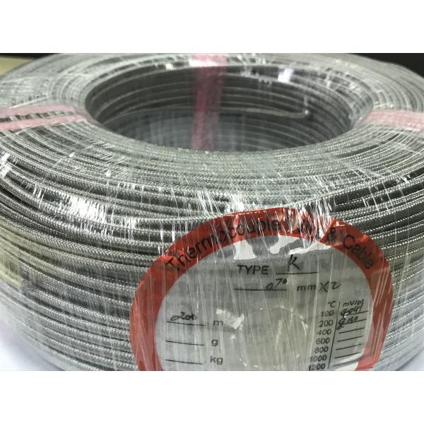 0.51mm X 2 Type K Thermocouple Cable Fiberglass Insulation With Stainless Steel Jacket