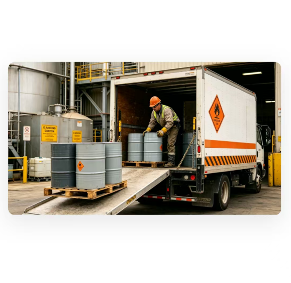 Hazardous Goods Truck Freight Transport Shipping Fully Compliant Cross Border Road Logistics Service