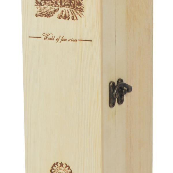 Wooden Wine Box Customized Size ,  Wine Storage Box Natural Wood Color