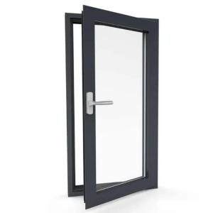 UV Resistant Modern Interior Glass Doors Double Glass Aluminium Swing Patio Door