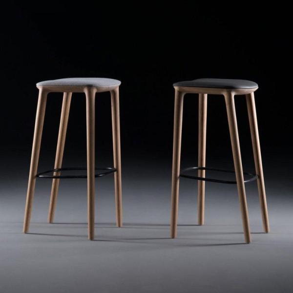 High Leg Kitchen Counter Bar Stool Solid Wood 48cm Width Nordic