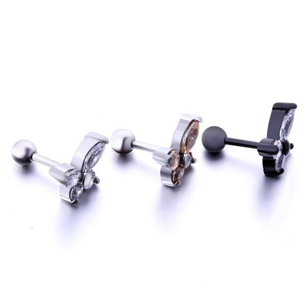 New design korea style butterfly zircon stud earrings for girls