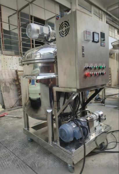 Equipo mezclador homogeneizador de pequeña capacidad para la fabricación de champú de jabón líquido