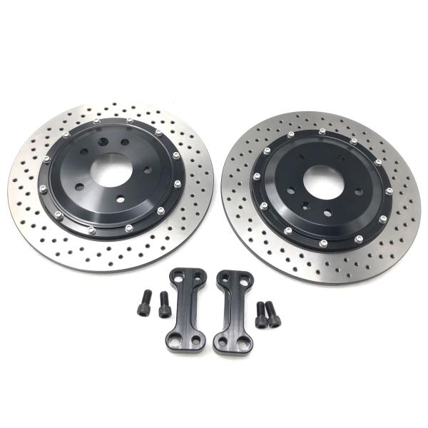 Drilled Slot Cast Iron Brake Disc Rear 330*12mm Aluminum Bell
