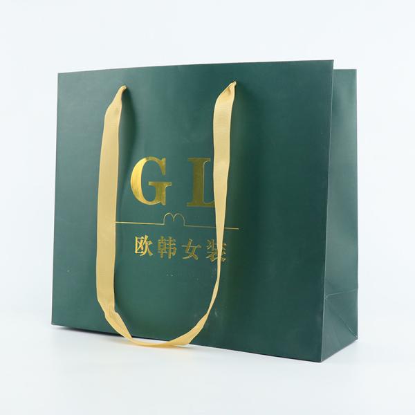 210gsm Coated Printed Luxury Paper Bags Glossy Lamination For Shopping