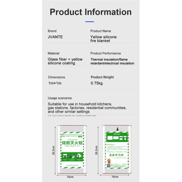 Ht800 Home Fire Proof Safety Emergency Fire Registant Fiberglass Fire Blanket for Kitchen