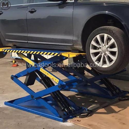61/1550mm Platform Length 3 Tons Portable Car Lift With Double Cylinder