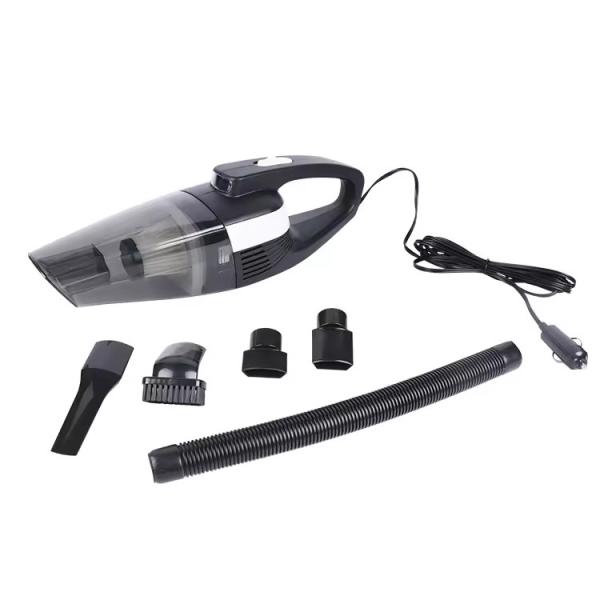 DC12V aspirador de vácuo de carro portátil com cigarro isqueiro lâmpada LED plástico preto