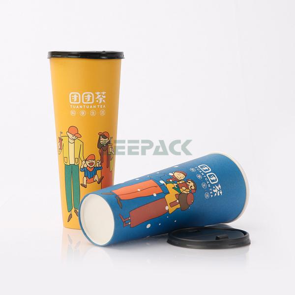 32oz super big single wall hot paper cup disposable milk tea paper cups can be made into blind boxes