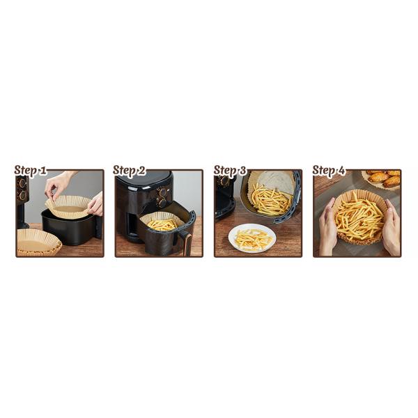 Air Fryer Disposable Paper Liner Reusable Air Fryer Liners, Round Air Fryer Parchment Paper, Non-Stick Food Grade