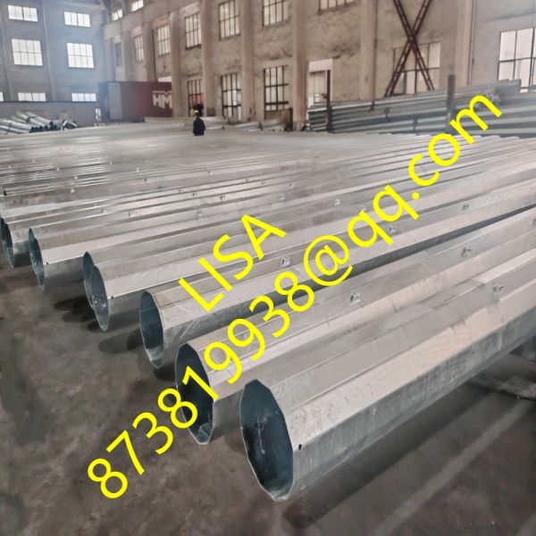 70FT 5mm Hot Dip Galvanized Dodecagonal Buried Steel Transmission Poles