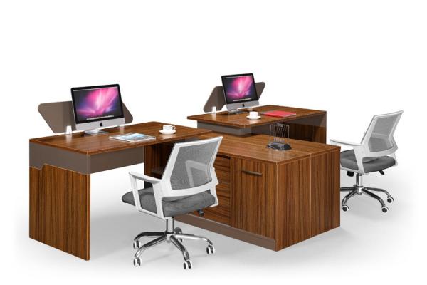 Wooden Legs Office Workstation Table , Mobile Cabinet Workstation Panel Wood Style