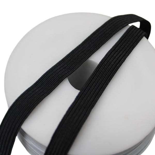 Banda elástica trenzada de poliéster, color negro y blanco, ecológica, para cuadernos