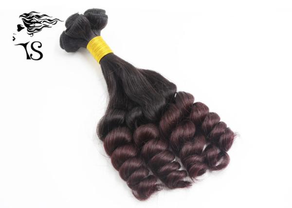 100% Brazilian Virgin Burgundy Ombre Human Hair Extensions Weft Aunty Funmi Style
