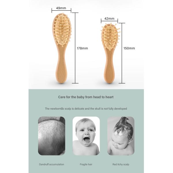 Эко-дружественный деревянный детский щетка и гребень набор детский душный щетка удобный