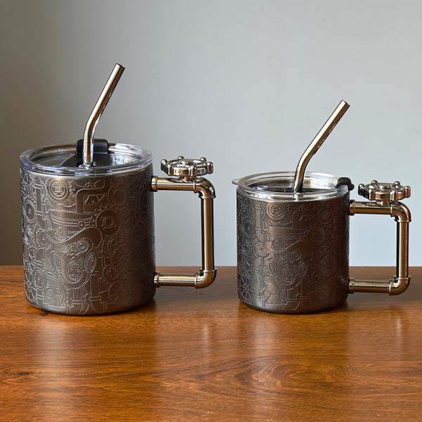 14 унций двойной кофейной чашки в стиле Steampunk для снятия стресса