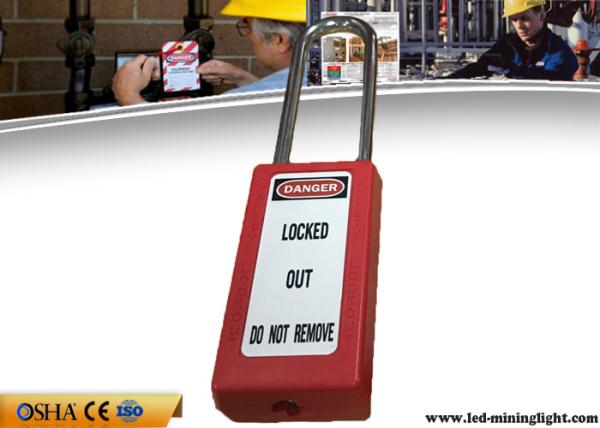 75 Mm Body Lockout Padlocks , Durable Steel Shackle Xenoy Lockout Locks
