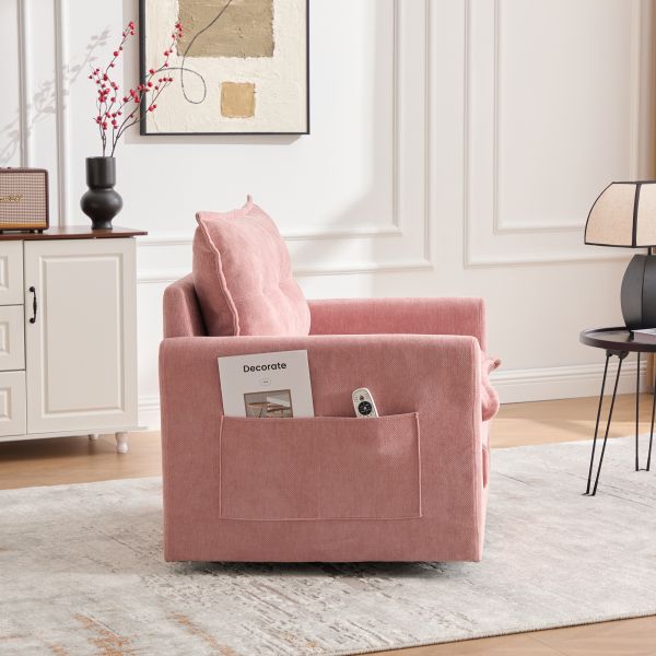 Apartment Swivel Upholstered Sectional Linen Fabric Sofa Single Seat Furniture