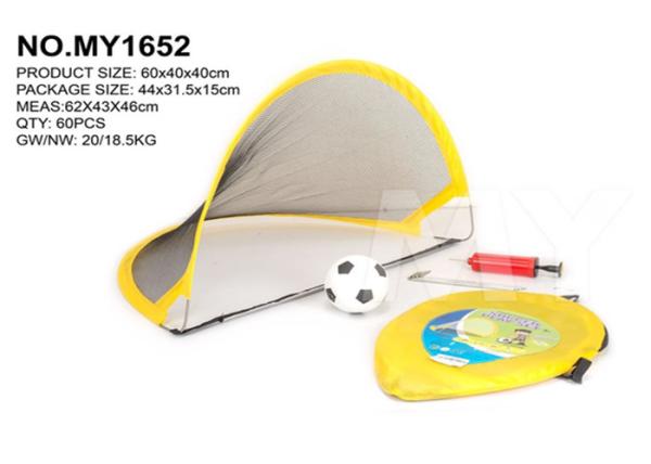 120 CM Foldable Pop Up Soccer Goal Set Children's Play Toys W / Carry Bag Yellow