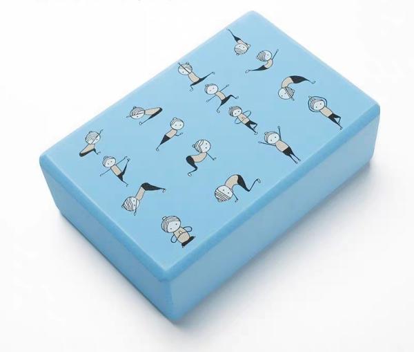 3x6x9'' blue purple colours EVA foam yoga block& yoga brick with shrink film packaging