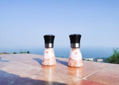 Moedor de sal e pimenta com garrafa de vidro transparente de 80 ml e cabeça ajustável
