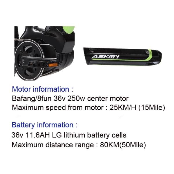 1:1 PAS Electric Fat Tire Mountain Bike Light Blue Color 48V 15A Controller