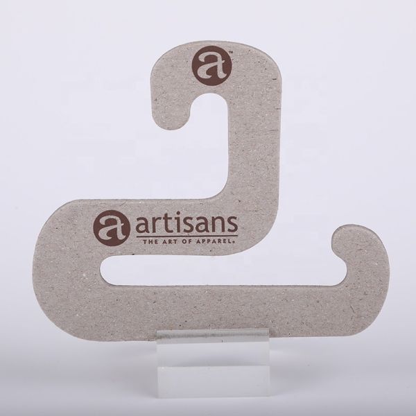 Ganchos en J de cartón de papel sostenible y biodegradable reciclados para exhibición de calcetines, sombreros y guantes