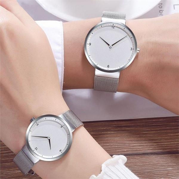 Fashion Alloy Couple Quartz Watch Minimalist Men's Quartz Wrist Watches