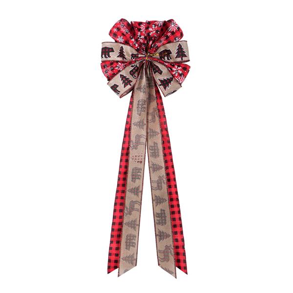 Ribbon Bow Style Pull Bow for Holiday DIY Decoration Made Jumbo Christmas Bows in Red