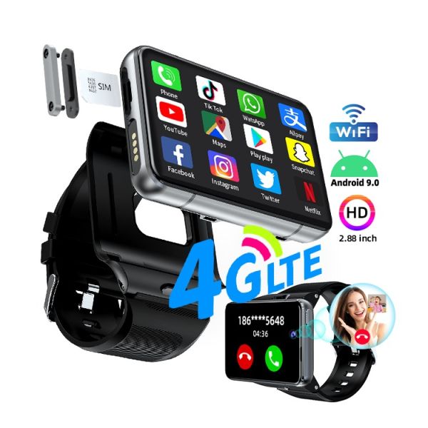 S999 2.88-Inch TFT Screen Smart Watch 4GB+64GB Storage HD Dual Camera Video Call WIFI 5G Compatibility 2300mAh Battery Email