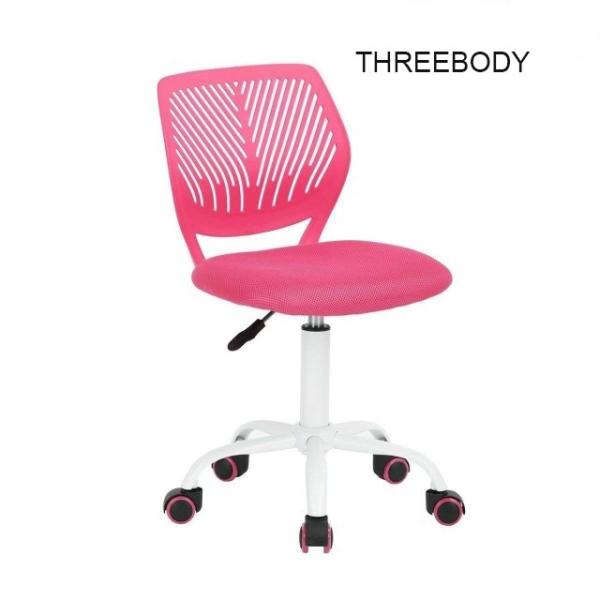 Breathal Mesh Pink Kids Desk Chair , Swivel Girls Kids Study Chair For Students