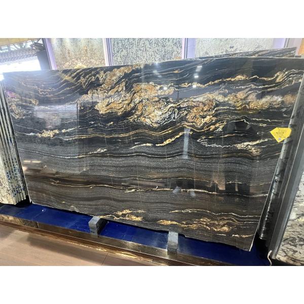 Brazil Platinum Gold Marble Luxury Stone Book-match Background Feature Wall Luxurious Flooring Stone