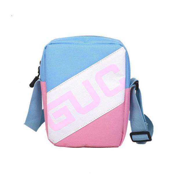 Hip hop earth cool Fanny pack pure color retro cross body bag with character word mother and daughter bag
