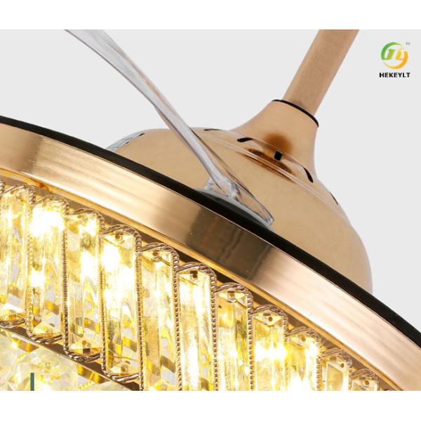 Современный роскошный невидимый свет потолочного вентилятора Кристл лопатки вентилятора 42 дюймов 4 для столовой