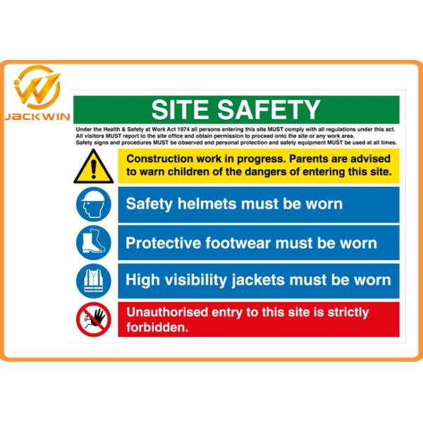 Customized Rectangle Reflective Aluminum Warning Sign Roadside Safety Caution