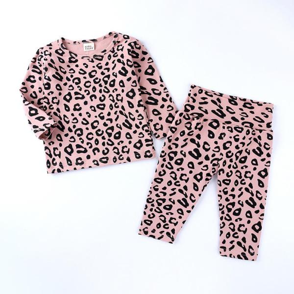 Children'S Outfit Sets Children'S Leopard Print Casual Cotton Suits