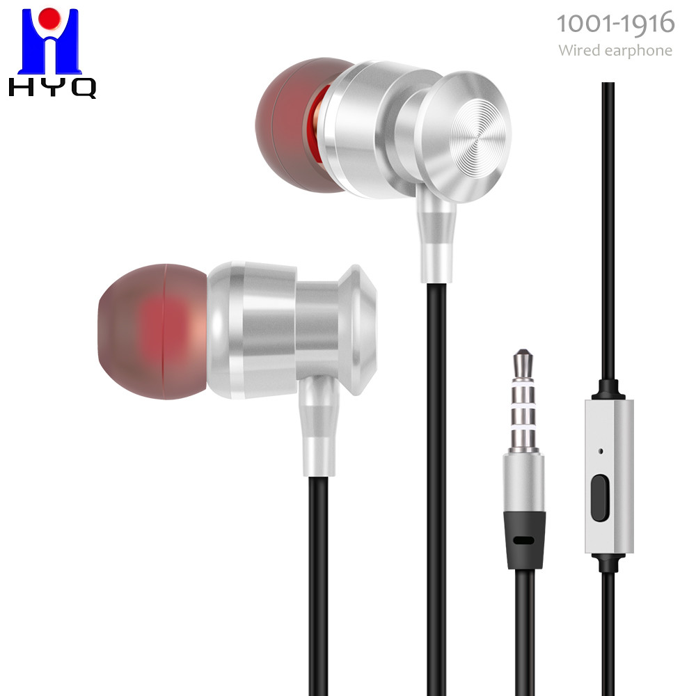 IPX4 Metal Wired Earphones With Microphone Noise Isolating 3.5mm Jack Ear Buds