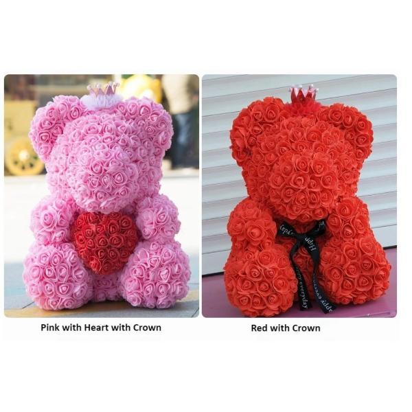 Crazy selling gift foam rose teddy bear Factory Price Artificial Flower Gaint Teddy Bear