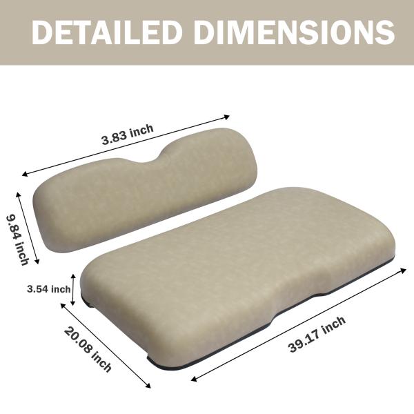 Shuran Golf Cart Front Seat Cushions White For EZGO RXV Standard Size