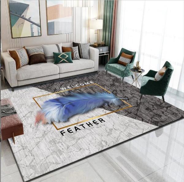 Feather Living Room Floor Carpets North European Crystal Velvet Sofa Bedroom Carpets