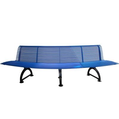 RAL Color Garden Metal Bench, Bancos curvos para o exterior com acabamento de areia