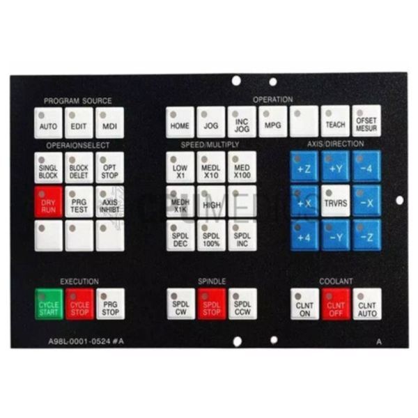 Fanuc A98L-0001-0524#A Membrane Keypad (42-key Operator Panel for CNC Systems)