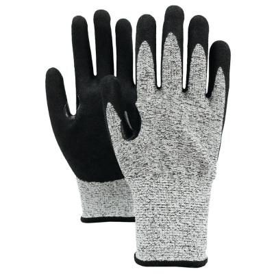 Cut Resistant Sandy Nitrile Gloves 13 Guage Glass Fiber Touch Screen Safety Gloves